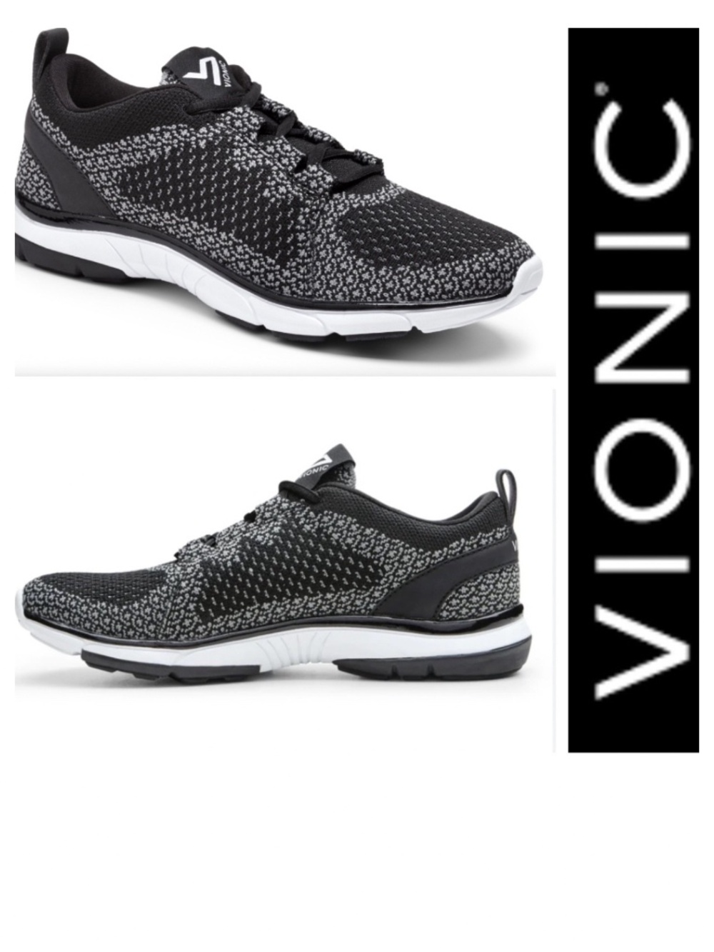 Vionic Sierra Sneakers Shoes Womens Sz 9.5 Black Athletic Walking Comfort